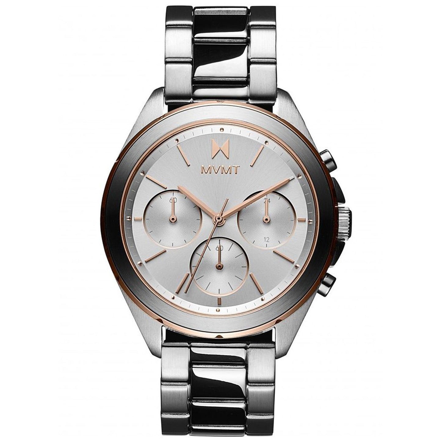 Mvmt 28000127-D watch for man with a silver dial and stainless steel strap.