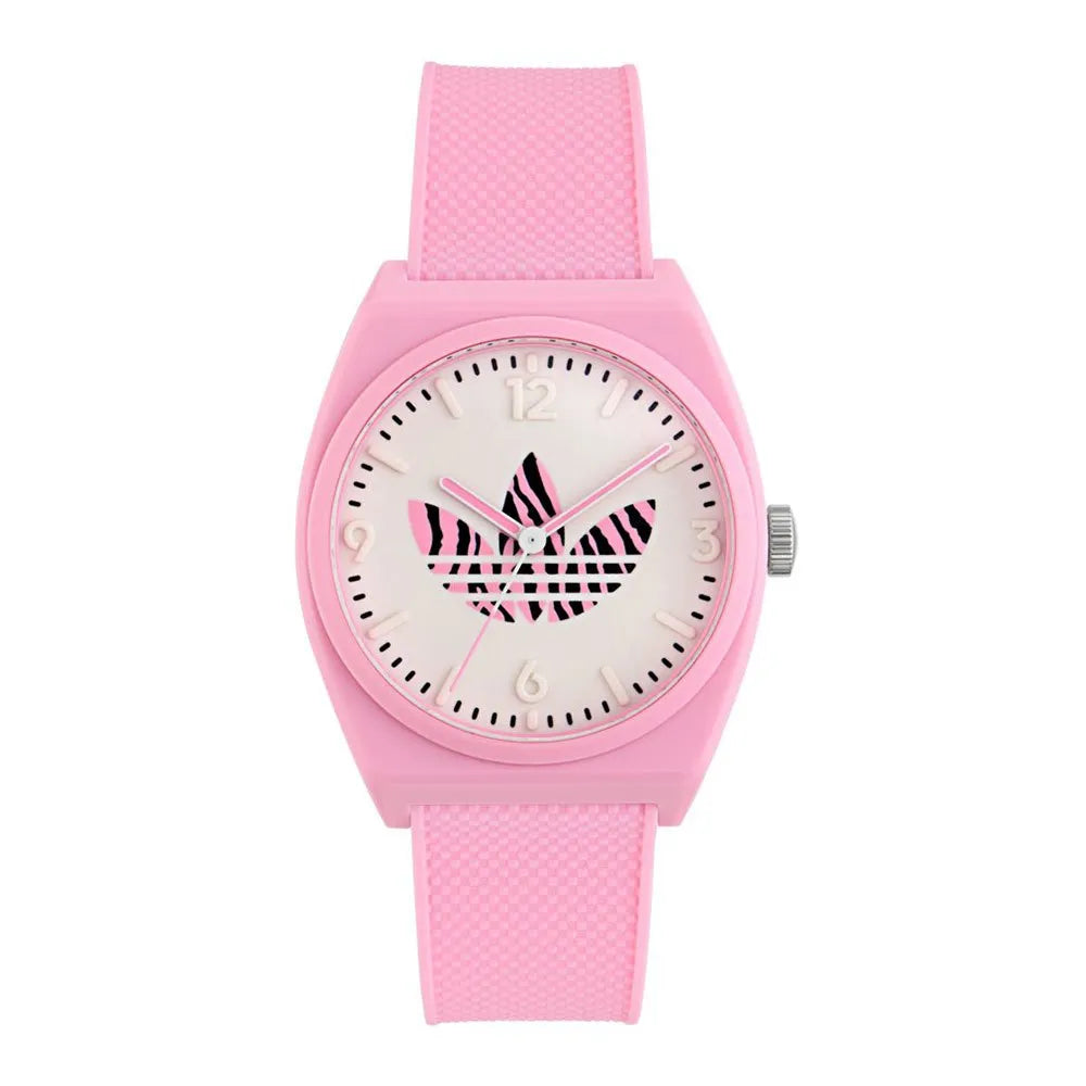 Adidas AOST23553 watch for women with a white dial and silicone strap.
