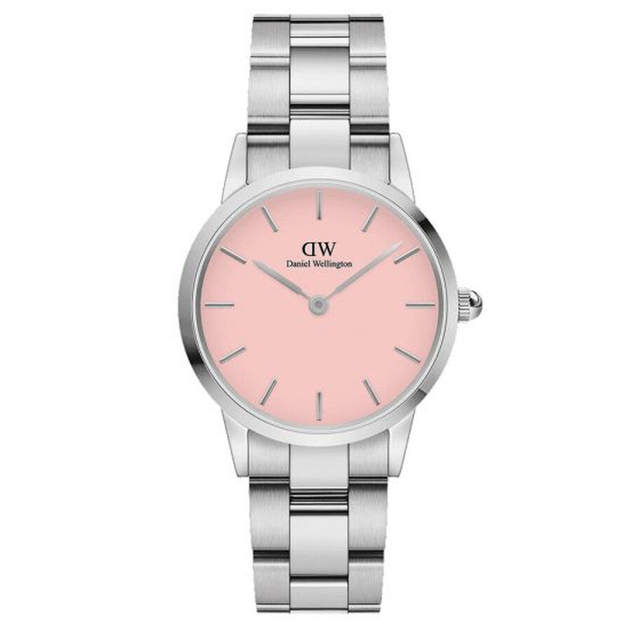 Daniel Wellington DW00100536 watch for women with a pink dial and stainless steel strap.