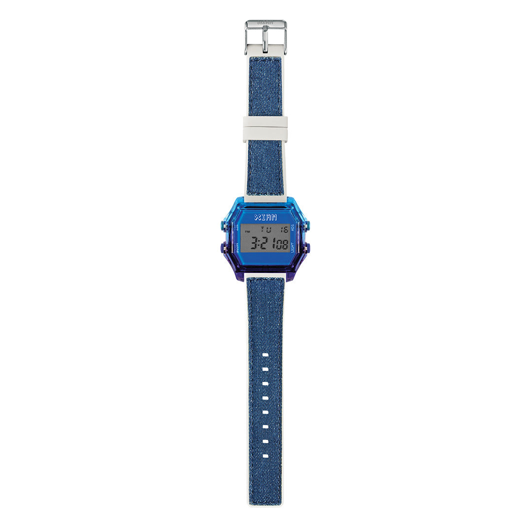 Iam IAM-KIT530 watch for man with a blue dial and silicone strap.
