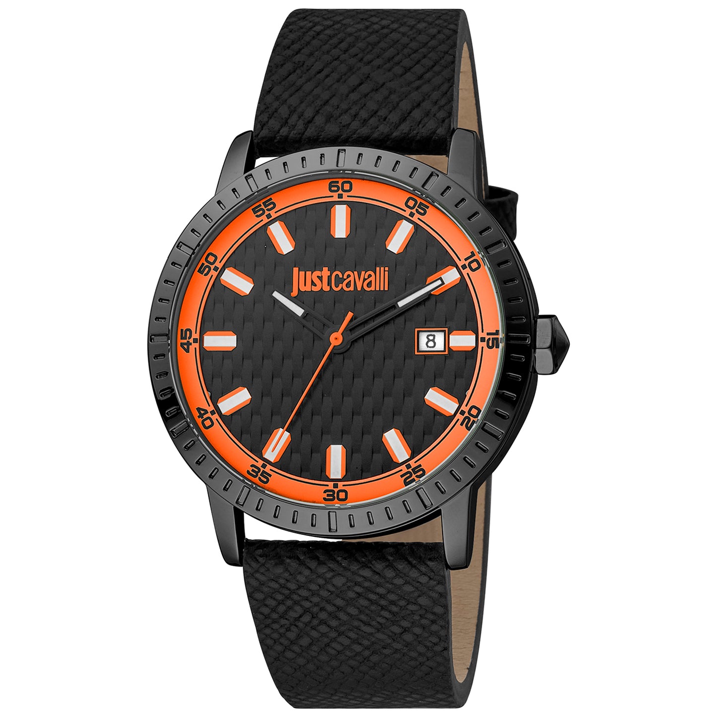 Just Cavalli JC1G216L0035 watch for man with a multicolored dial and leather strap.