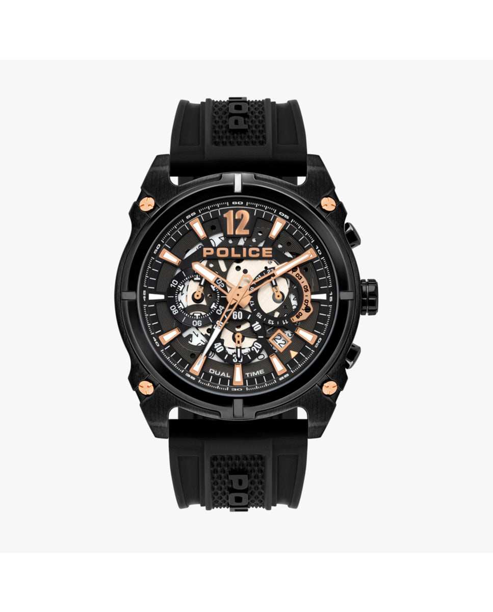 Police PL16020JSB61P watch for man with a grey dial and silicone strap.