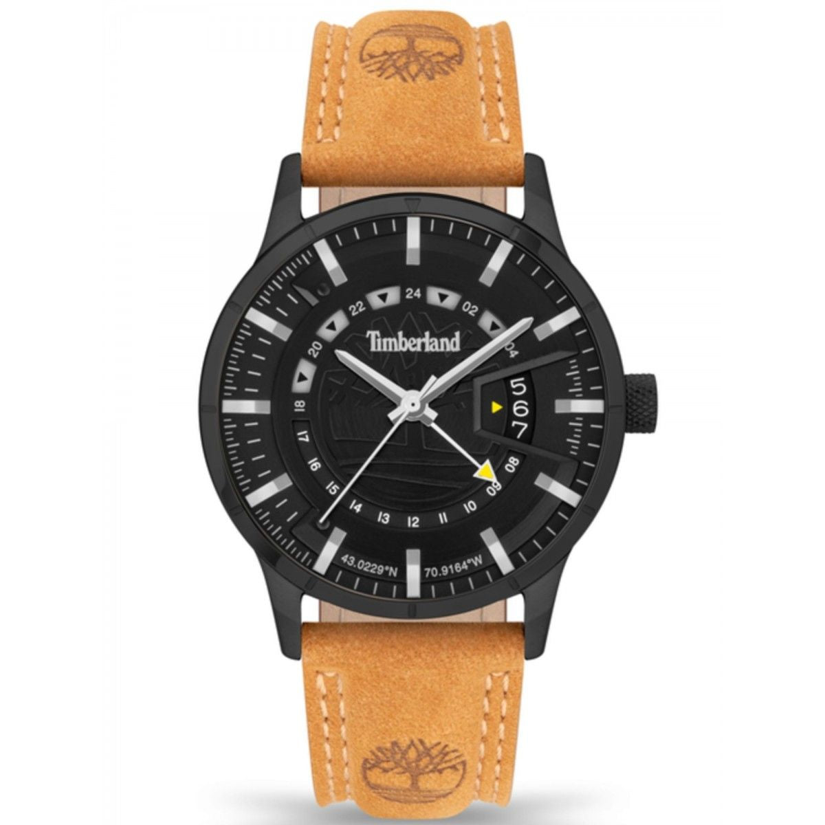 Timberland TDWGB2201504 watch for man with a black dial and leather strap.