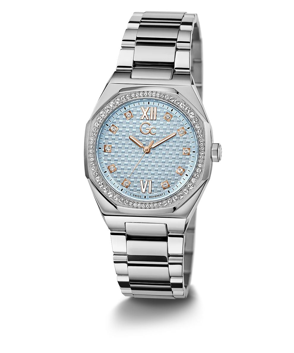 Gc Z25003L7MF watch for women with a grey dial and stainless steel strap.