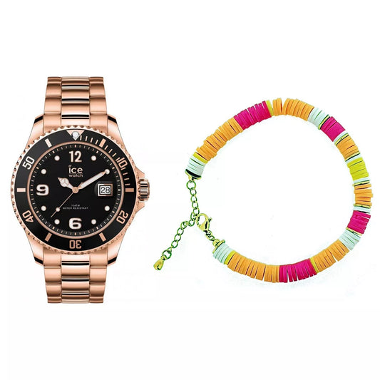 Ice 20909 watch for man with a black dial and stainless steel strap.