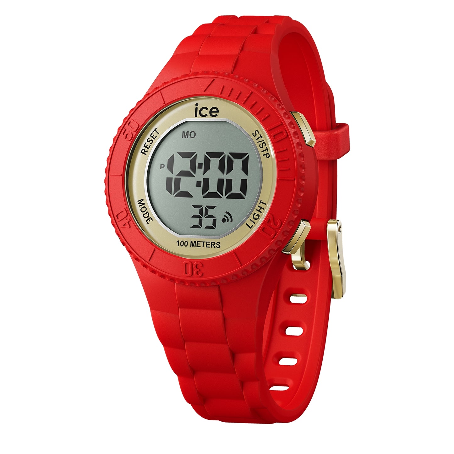 Ice 21620 watch for unisex with a golden dial and silicone strap.