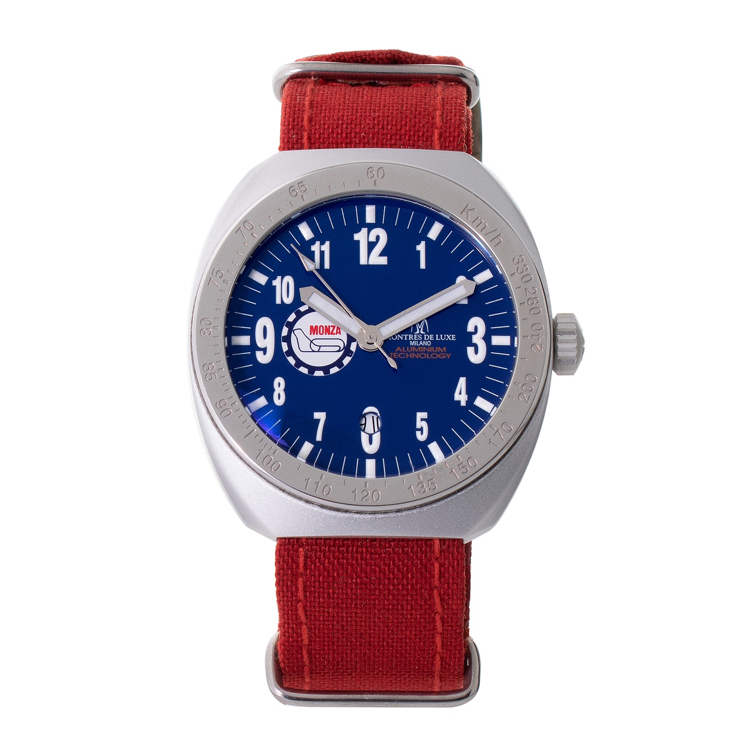 Montres De Luxe 09MON-ALKZBLU watch for unisex with a blue dial and textile strap.