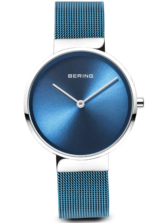 Bering 14531-308 watch for women with a blue dial and stainless steel strap.
