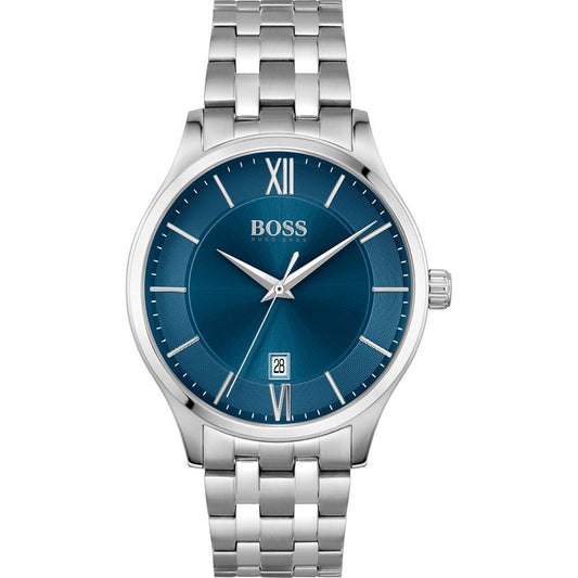 Hugo Boss 1513895 watch for man with a blue dial and stainless steel strap.
