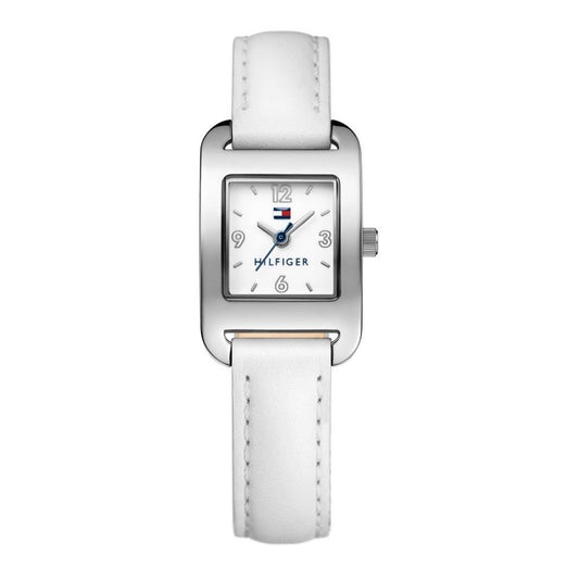 Tommy Hilfiger 1781530 watch for children with a white dial and leather strap.