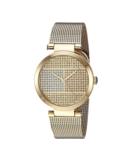 Tommy Hilfiger 1781867 watch for women with a golden dial and stainless steel strap.