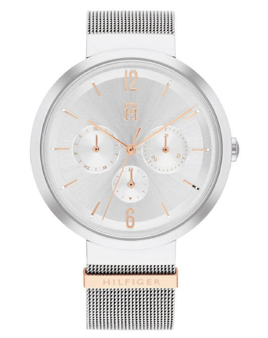 Tommy Hilfiger 1782537 watch for women with a grey dial and stainless steel strap.