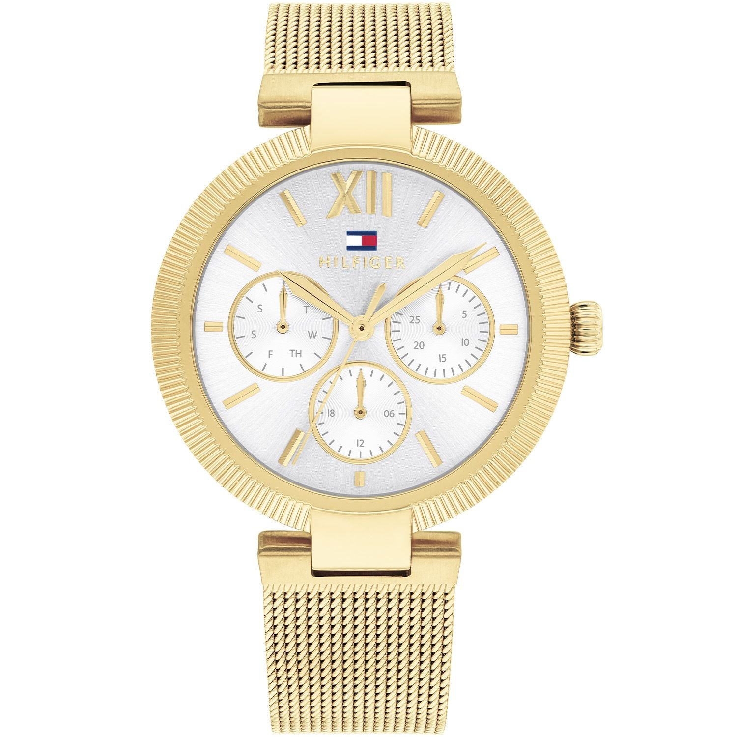 Tommy Hilfiger 1782694 watch for women with a white dial and stainless steel strap.