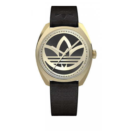 Adidas AOFH22512 watch for women with a black dial and leather strap.