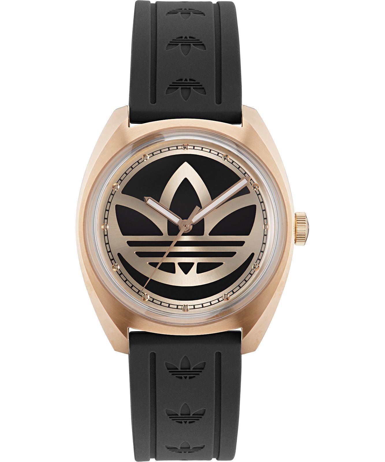 Adidas AOFH23013 watch for man with a black dial and silicone strap.