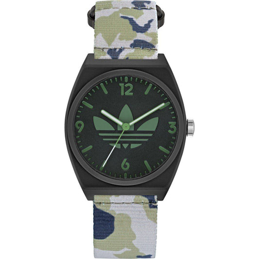 Adidas AOST22040 watch for unisex with a black dial and fabric strap.