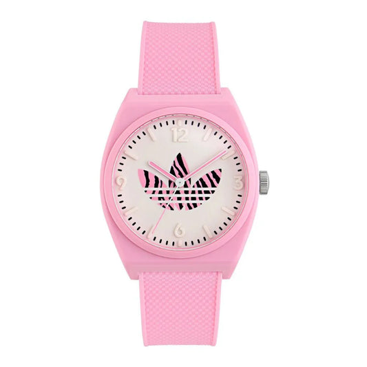 Adidas AOST23553 watch for women with a white dial and silicone strap.
