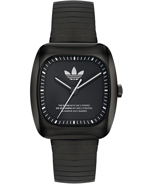 Adidas AOSY24026 watch for unisex with a black dial and stainless steel strap.