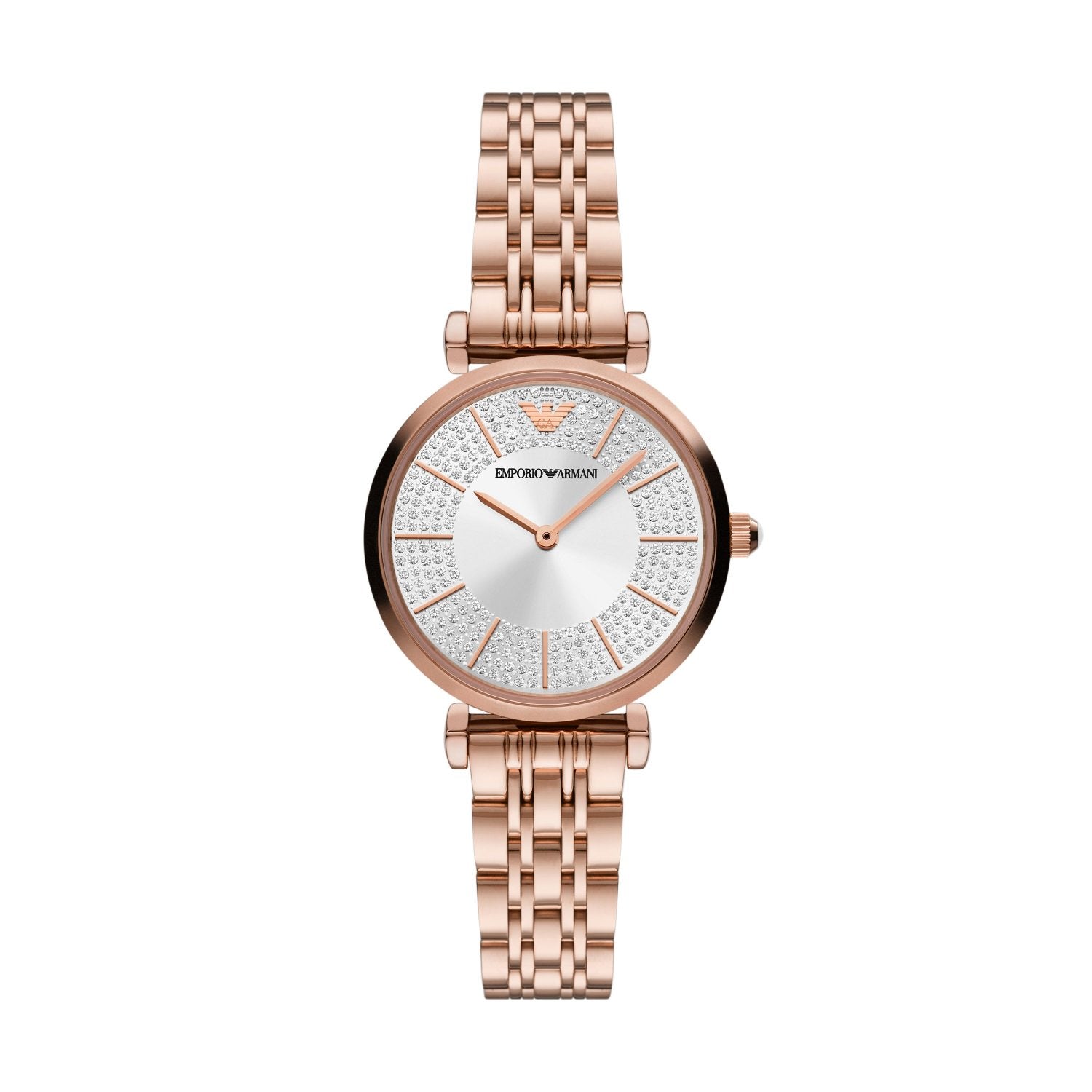Armani AR11446 watch for women with a grey dial and stainless steel strap.