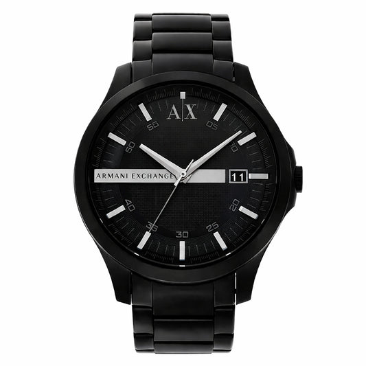 Armani Exchange AX2104 watch for man with a black dial and stainless steel strap.