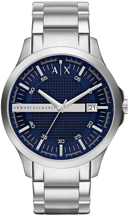 Armani Exchange AX2132 watch for man with a blue dial and stainless steel strap.
