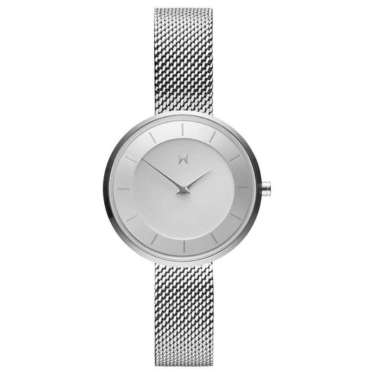 Mvmt D-FB01-S watch for women with a silver dial and stainless steel strap.