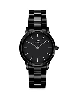 Daniel Wellington DW00100415 watch for women with a black dial and ceramics strap.