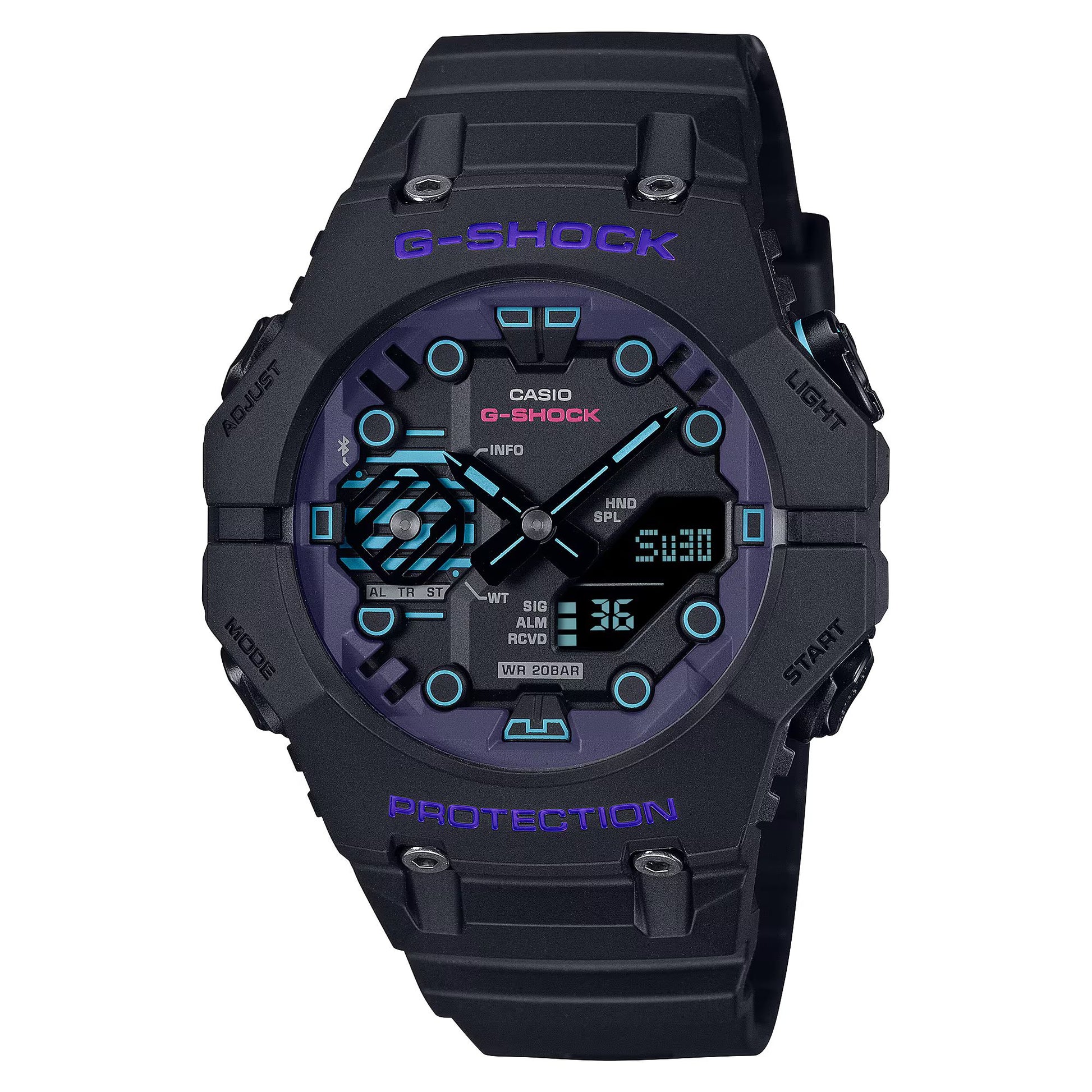 Casio GA-B001CBR-1AER watch for man with a black dial and resin strap.