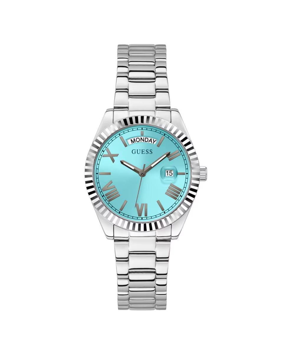 Guess GW0308L4 watch for women with a green dial and stainless steel strap.