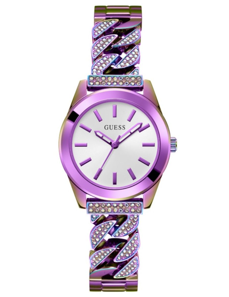 Guess GW0546L3 watch for women with a white dial and stainless steel strap.