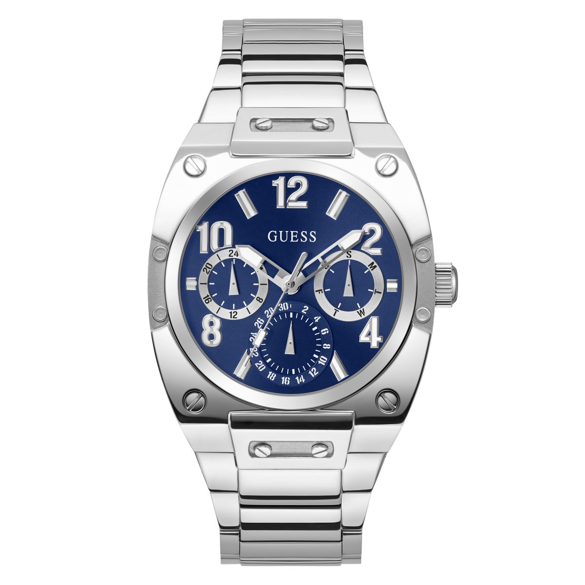 Guess GW0624G1 watch for women with a blue dial and stainless steel strap.