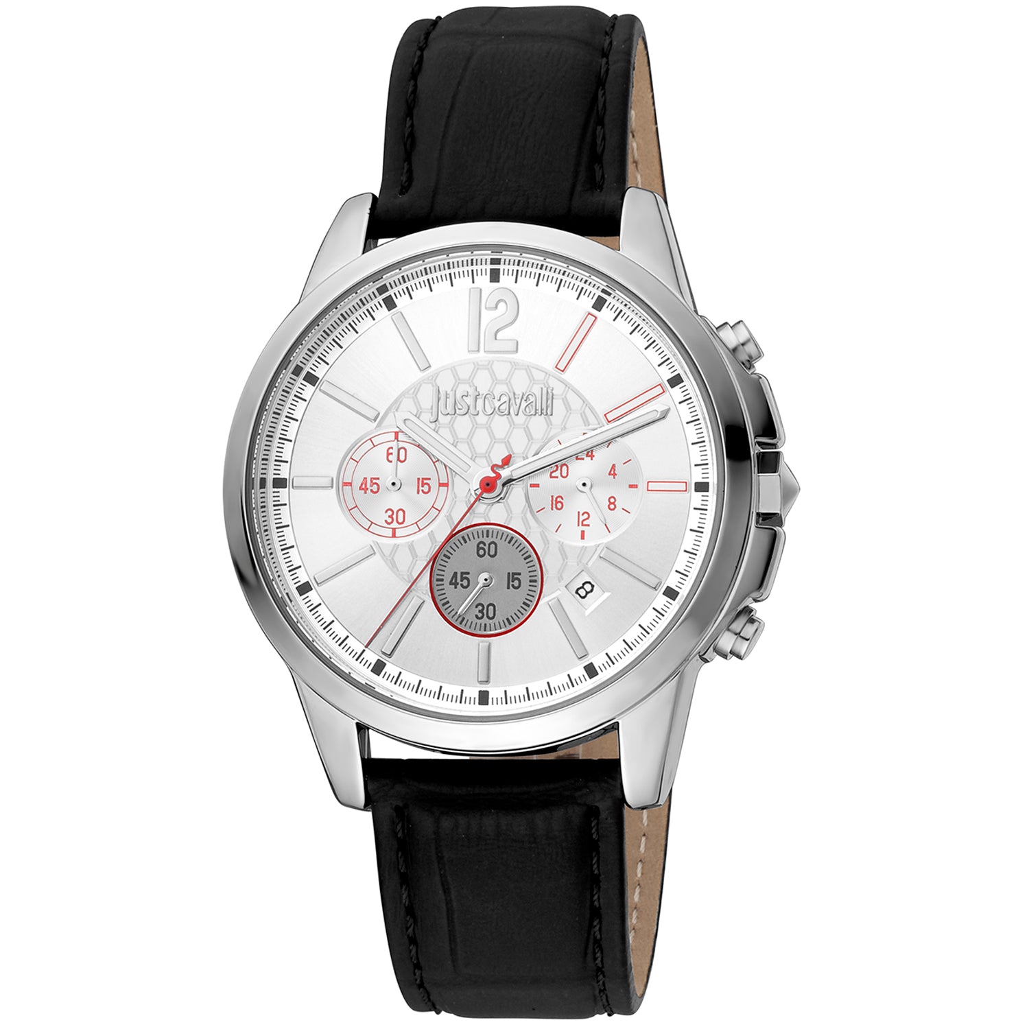 Just Cavalli JC1G175L0215 watch for man with a grey dial and leather strap.