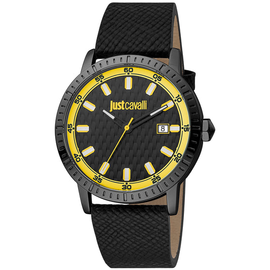 Just Cavalli JC1G216L0045 watch for man with a multicolored dial and leather strap.