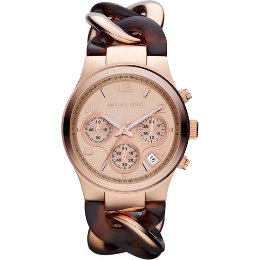 Michael Kors MK4269 watch for women with a pink dial and nacre strap.