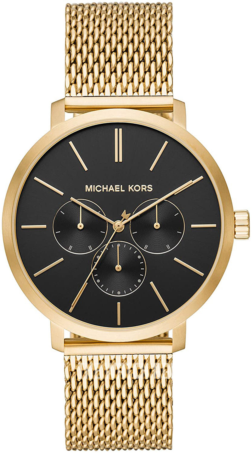 Michael Kors MK8690 watch for man with a black dial and stainless steel strap.