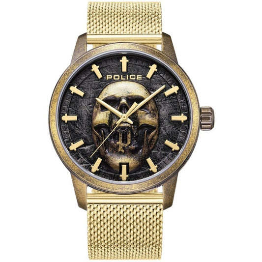 Police PEWJG0005504 watch for man with a black dial and stainless steel strap.