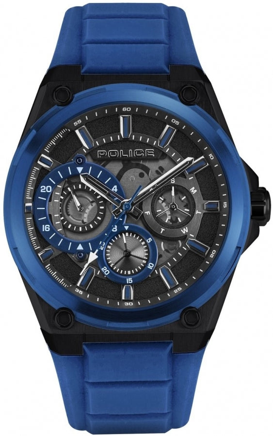 Police PEWJQ2203240 watch for man with a grey dial and silicone strap.