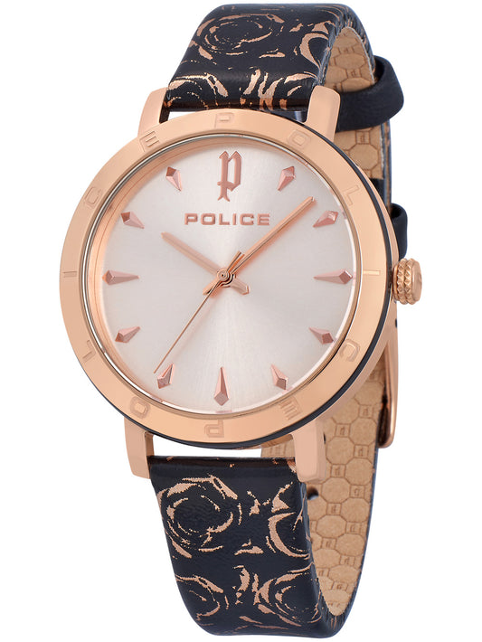 Police PL16033MSRB.32 watch for women with a pink dial and leather strap.