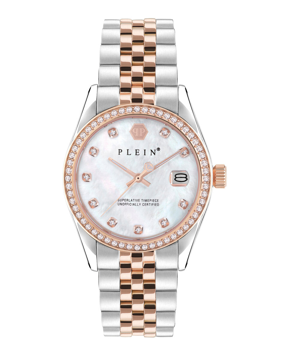 Philipp Plein PWYAA0223 watch for women with a white dial and stainless steel strap.
