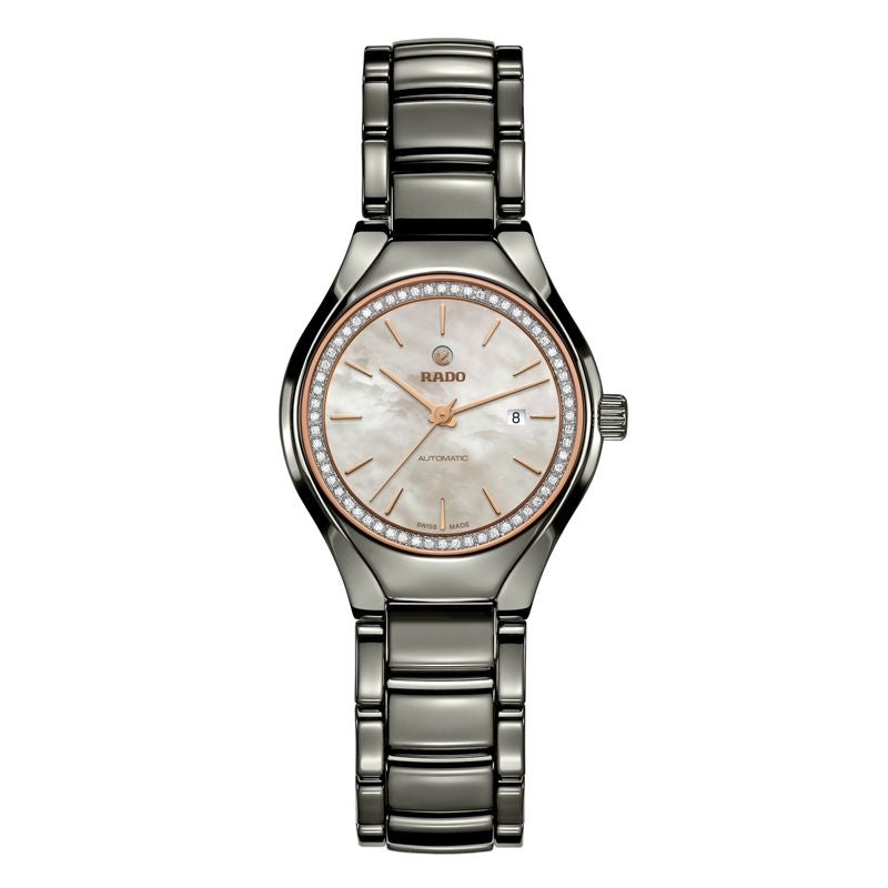 Rado R27243852 watch for woman with a white dial and stainless steel strap.