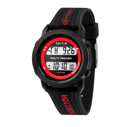 Sector R3251277001 watch for man with a black dial and pu strap.