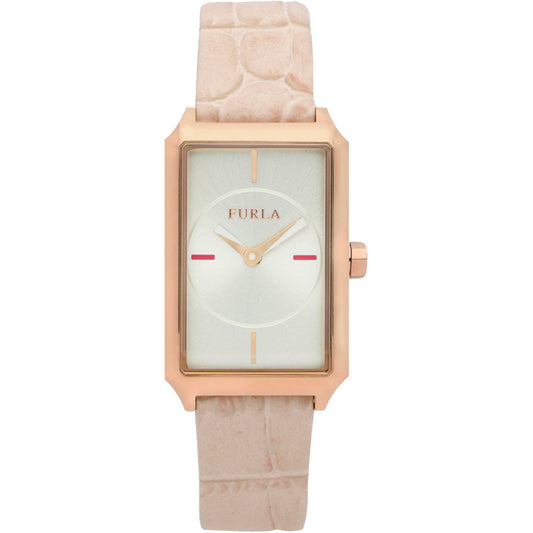 Furla R4251104501 watch for woman with a silver dial and leather strap.