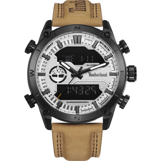 Timberland TDWGP2201903 watch for man with a grey dial and leather strap.