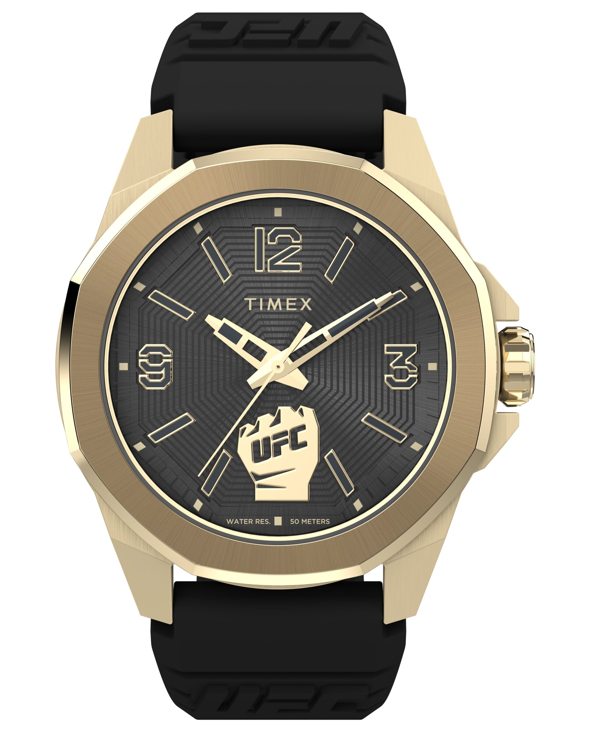 Timex TW2W73600 watch for man with a black dial and silicone strap.