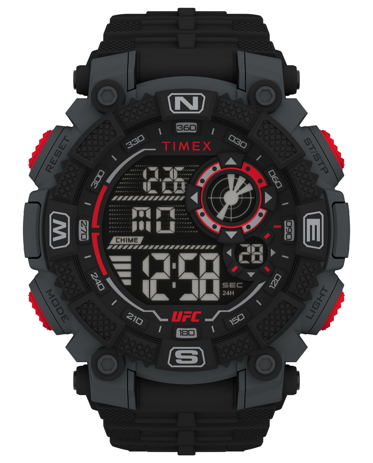 Timex TW5M53700 watch for man with a grey dial and rubber strap.