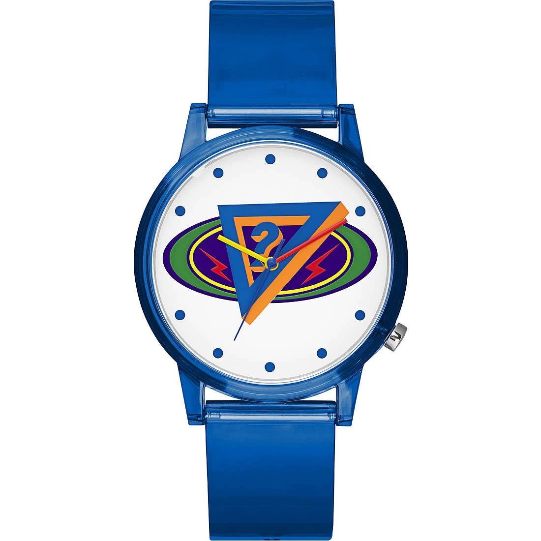 Guess V1049M1 watch for unisex with a white dial and resin strap.