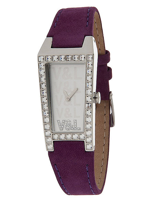 Victorio & Lucchino VL065603 watch for woman with a silver dial and leather strap.