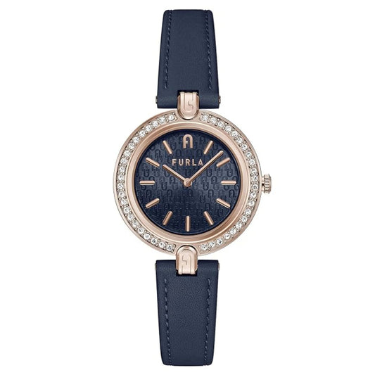 Furla WW00002006L3 watch for women with a blue dial and leather strap.